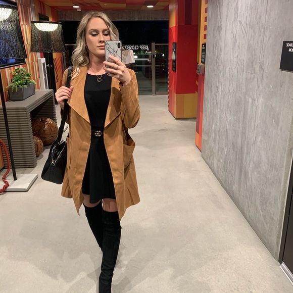 🍁 Napa Valley Vegan Suede Coatigan Navy - Picture 6 of 7